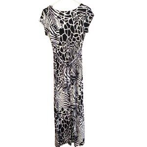 I.N. Studio Dress 4P Petite Animal Print Maxi Made In USA Office Wear Beach Boho